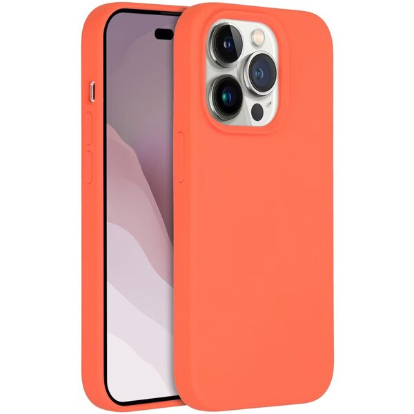 Accezz - Liquid Silicone Backcover met MagSafe voor Apple iPhone 14 Pro - Nectarine