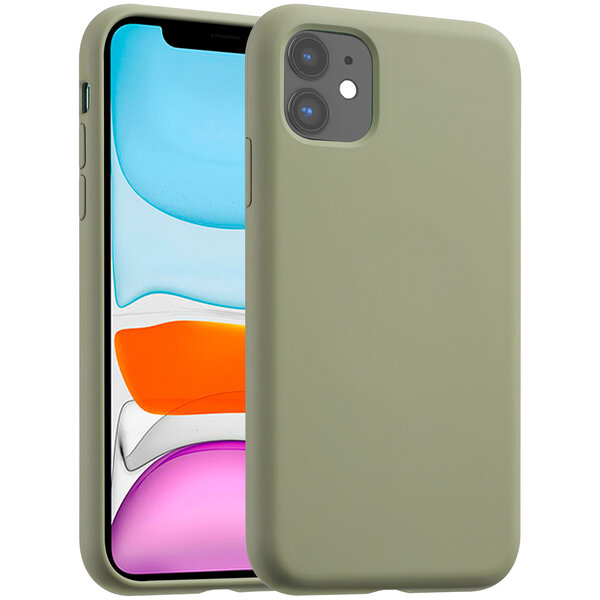 Accezz - Liquid Silicone Backcover met MagSafe voor Apple iPhone 11 - Cooper Green
