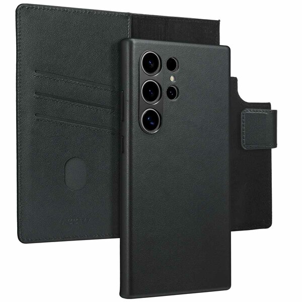 Accezz - Leather Bookcase 2-in-1 met MagSafe voor Samsung Galaxy S24 Ultra - Onyx Black