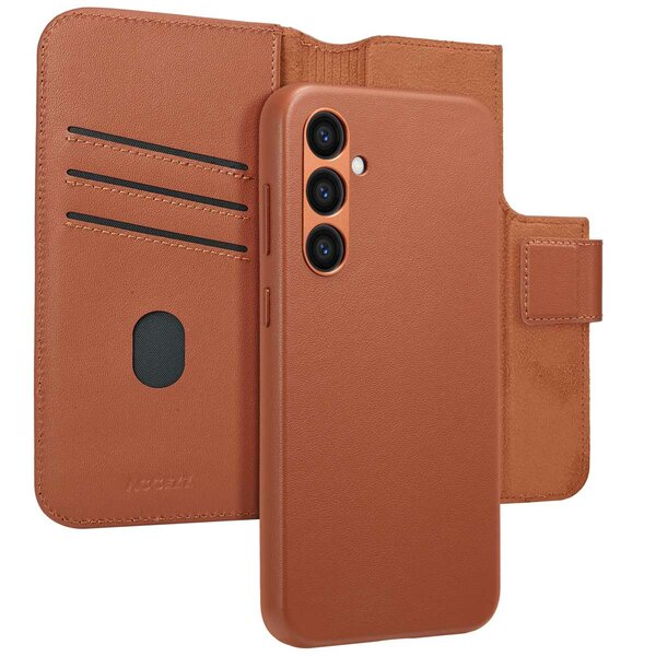 Accezz - Leather Bookcase 2-in-1 avec MagSafe pour Samsung Galaxy S24 Plus - Sienna Brown