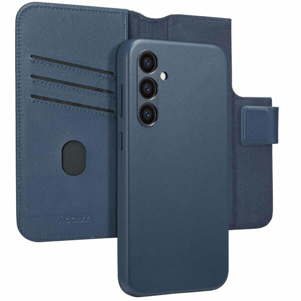 Accezz - Leather Bookcase 2-in-1 met MagSafe voor Samsung Galaxy S24 Plus - Nightfall Blue