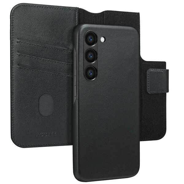 Accezz - Leather Bookcase 2-in-1 met MagSafe voor Samsung Galaxy S23 - Onyx Black