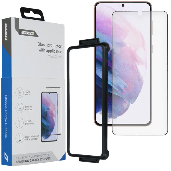 Accezz - Glass Screenprotector + Applicator voor Samsung Galaxy S21 Plus - Transparent