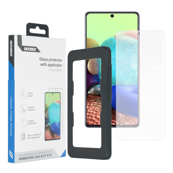 Accezz - Glass Screenprotector + Applicator voor Samsung Galaxy A72 / M53 - Transparent