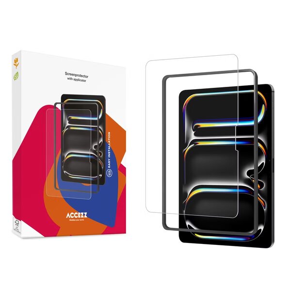Accezz - Glass Screenprotector + Applicator voor Apple iPad Air 13 inch (2025) M3 / (2024) M2 - Transparent