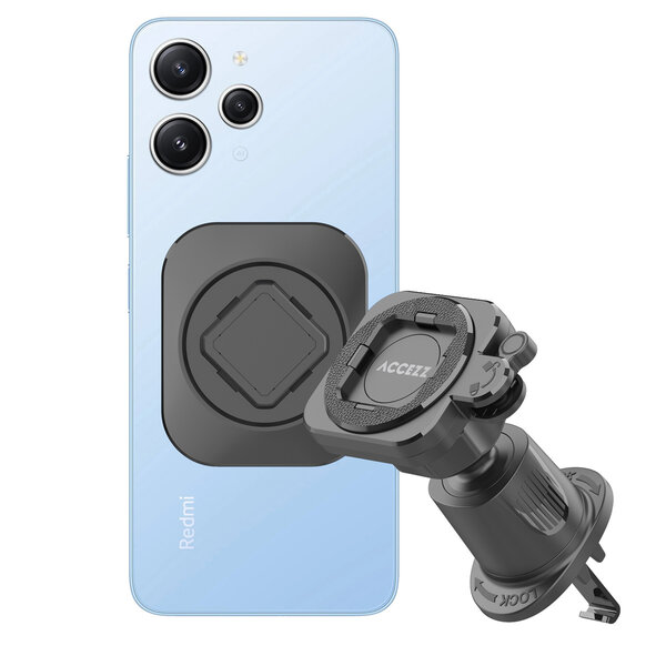 Accezz - EasyLock telefoonhouder auto - Ventilatierooster - Universeel - 360 graden draaibaar - Black