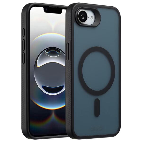Accezz - Rugged Frosted MagSafe Backcover voor Apple iPhone 16e - Black
