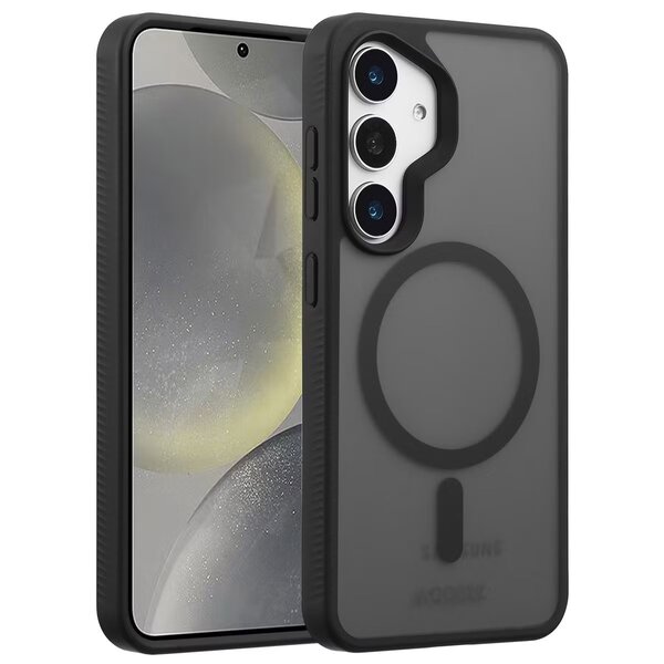 Accezz - Rugged Frosted MagSafe Backcover voor Samsung Galaxy S25 - Black