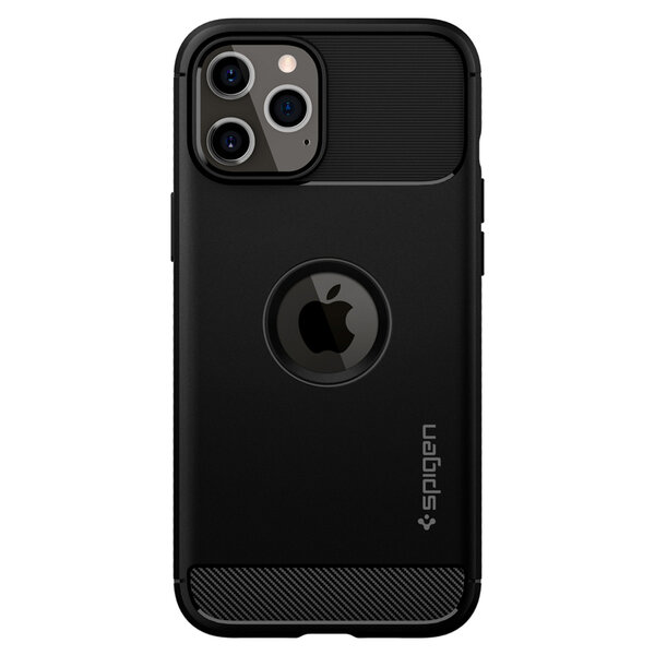Spigen - Rugged Armor Backcover voor Apple iPhone 12 (Pro) - Black