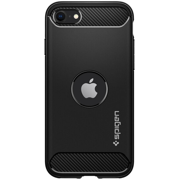 Spigen - Rugged Armor Backcover voor Apple iPhone SE (2022 / 2020) - Black
