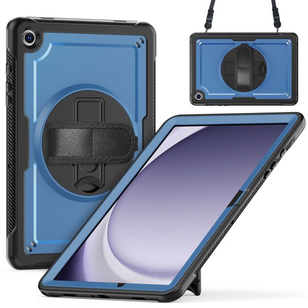 Accezz - Rugged Backcover met schouderstrap voor Samsung Galaxy Tab A9 Plus - Blue