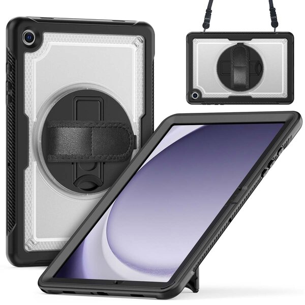Accezz - Rugged Backcover met schouderstrap voor Samsung Galaxy Tab A9 Plus - Transparent