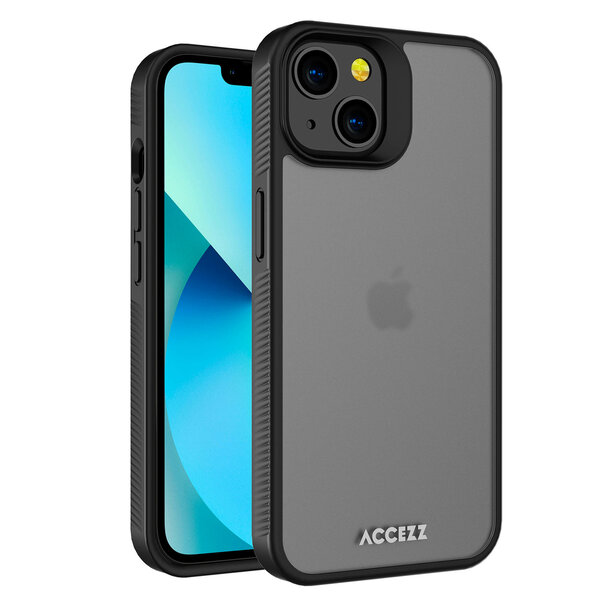 Accezz - Rugged Frosted Backcover voor Apple iPhone 13 - Black