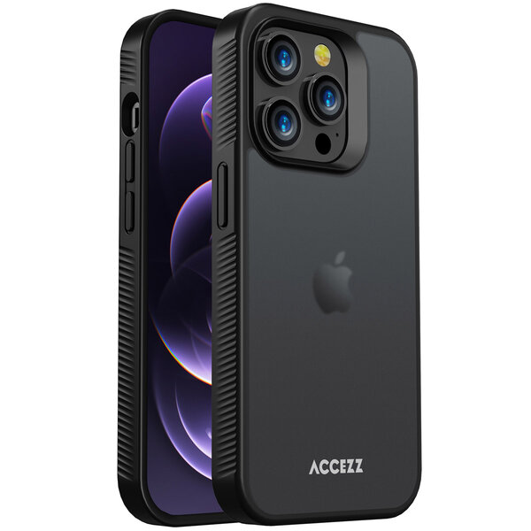 Accezz - Rugged Frosted Backcover voor Apple iPhone 14 Pro - Black