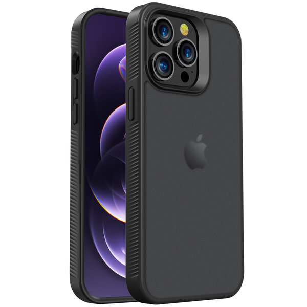 Accezz - Rugged Frosted Backcover voor Apple iPhone 14 Pro Max - Black