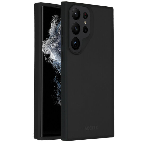 Accezz - Rugged Frosted Backcover voor Samsung Galaxy S23 Ultra - Black