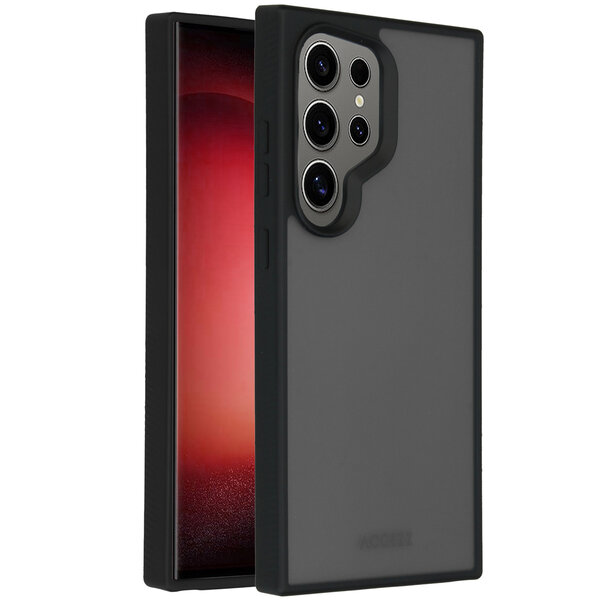 Accezz - Rugged Frosted Backcover voor Samsung Galaxy S24 Ultra - Black
