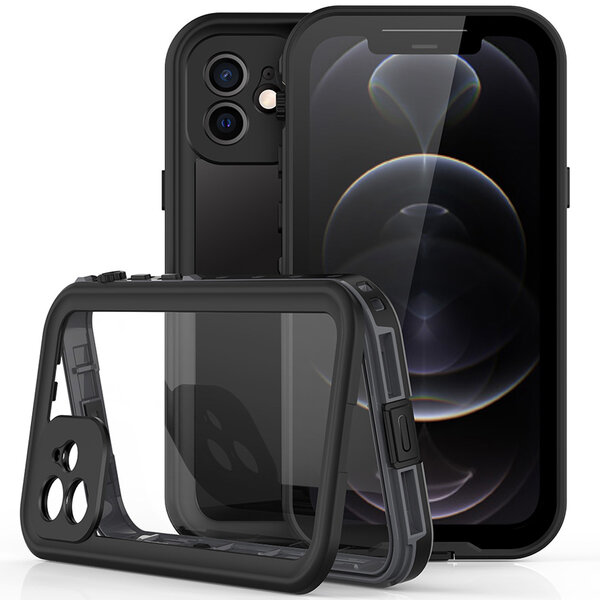 Redpepper - Dot Plus Waterproof Backcover voor Apple iPhone 12 - Black