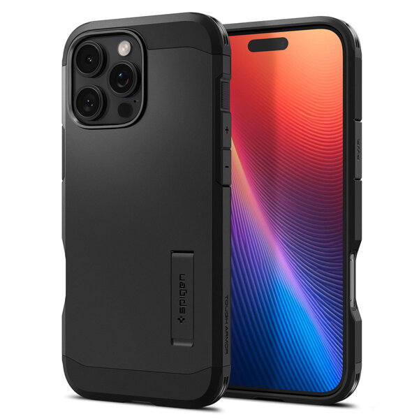 Spigen - Tough Armor Backcover MagSafe voor Apple iPhone 16 Pro - Black