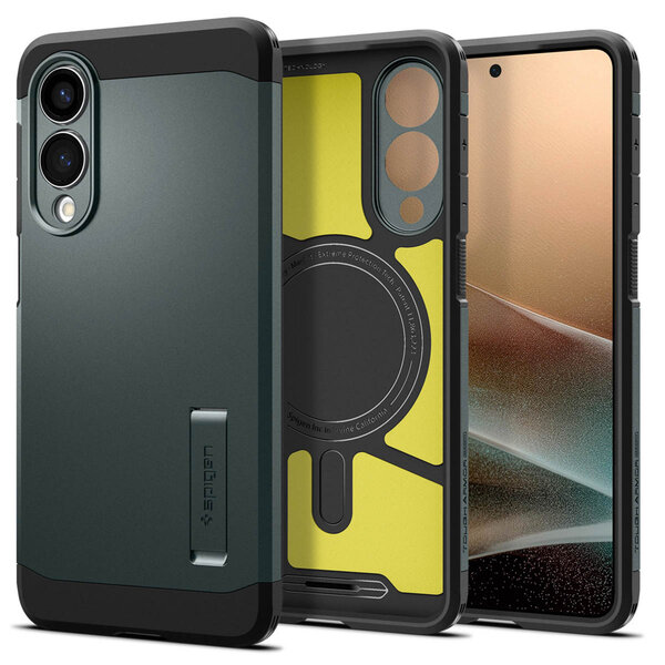 Spigen - Tough Armor Backcover MagSafe voor Samsung Galaxy S25 Edge - Abyss Green