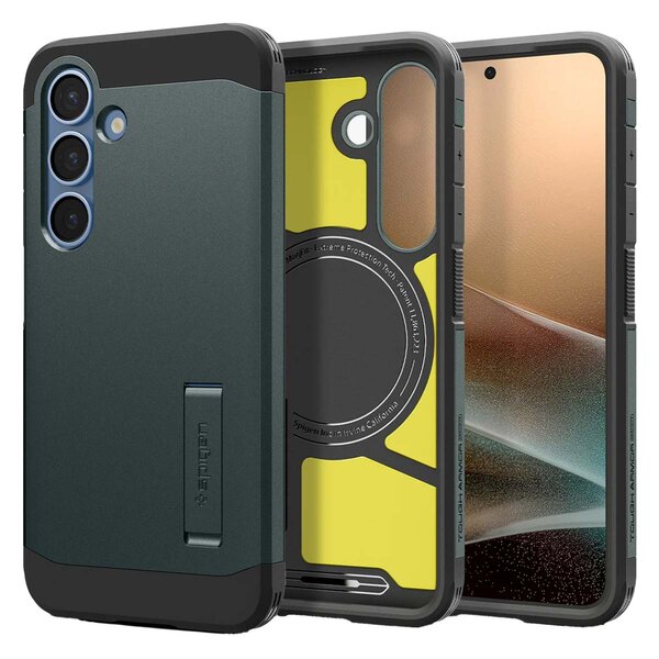 Spigen - Tough Armor Backcover MagSafe voor Samsung Galaxy S25 Plus - Abyss Green