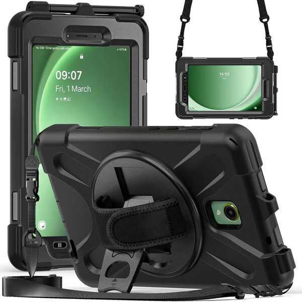 Accezz - Full Protective backcover met strap voor Samsung Galaxy Tab Active 5 - Black