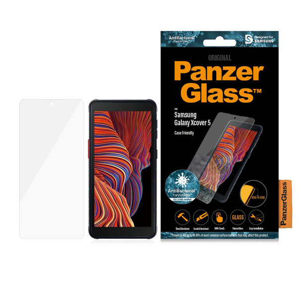 PanzerGlass - Anti-Bacterial Case Friendly Screenprotector voor Samsung Galaxy Xcover 5 - Transparent