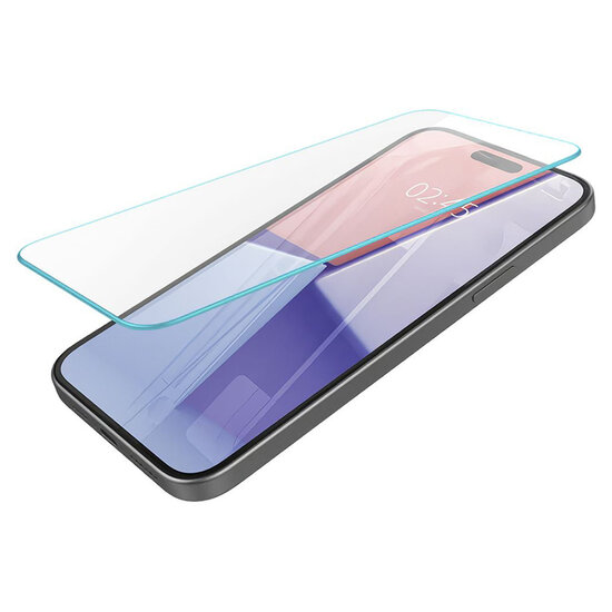 Spigen - GLAStR Slim Screenprotector voor Apple iPhone 16 Plus / 15 Plus - Transparent