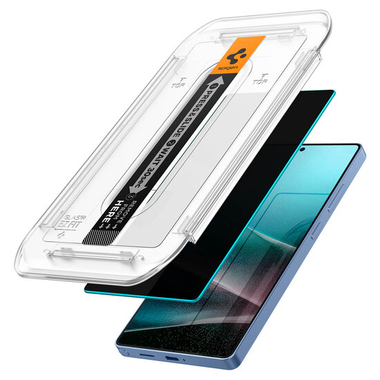 Spigen - GLAStR Privacy EZ Fit Screenprotector + Applicator voor Samsung Galaxy S25 Ultra - Transparent