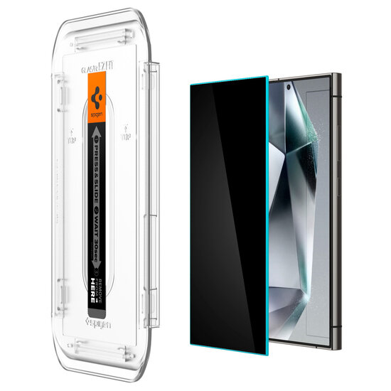 Spigen - GLAStR Privacy EZ Fit Screenprotector + Applicator voor Samsung Galaxy S24 Ultra - Transparent