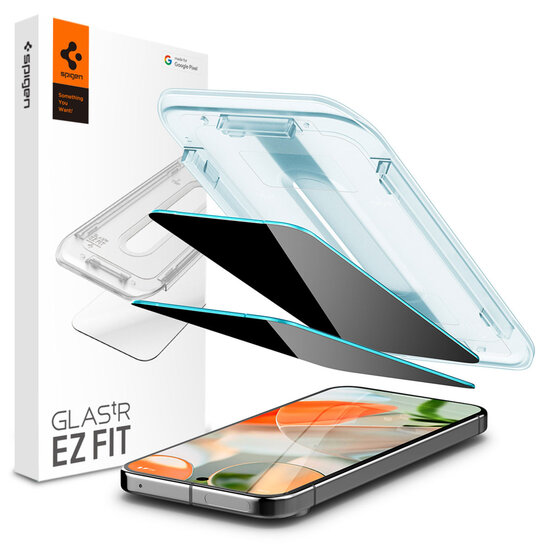 Spigen - GLAStR Privacy EZ Fit Screenprotector + Applicator voor Google Pixel 9 / 9 Pro / 10 / 10 Pro - Transparent