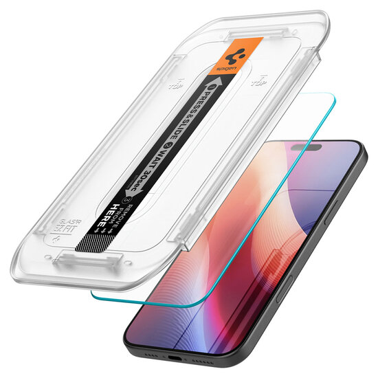 Spigen - GLAStR EZ Fit Screenprotector 2 Pack + Applicator voor Apple iPhone 16 Pro Max / 17 Pro Max - Transparent