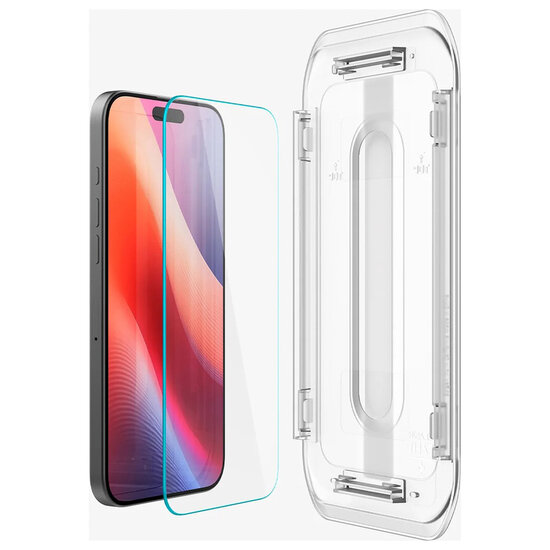 Spigen - GLAStR EZ Fit Screenprotector 2 Pack + Applicator voor Apple iPhone 16 / 16 Pro / 17 / 17 Pro - Transparent