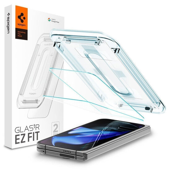 Spigen - GLAStR EZ Fit Screenprotector + Applicator 2-pack voor Google Pixel 9 Pro Fold - Transparent