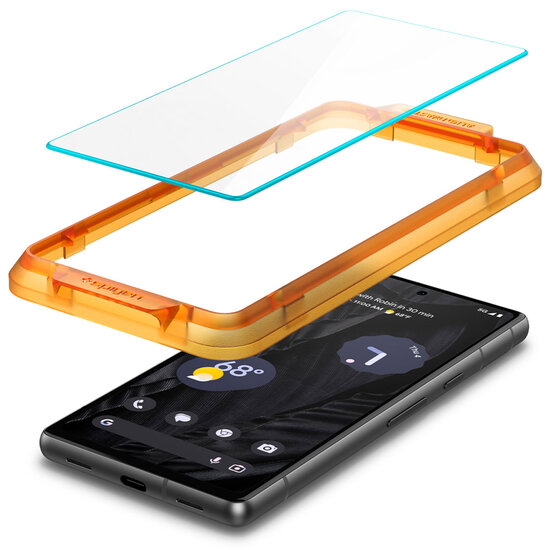Spigen - GLAStR EZ Fit Screenprotector + Applicator 2-pack voor Google Pixel 7a - Transparent