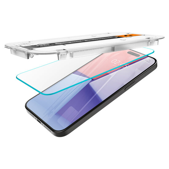 Spigen - GLAStR EZ Fit Screenprotector + Applicator 2-pack voor Apple iPhone 15 Pro Max - Transparent