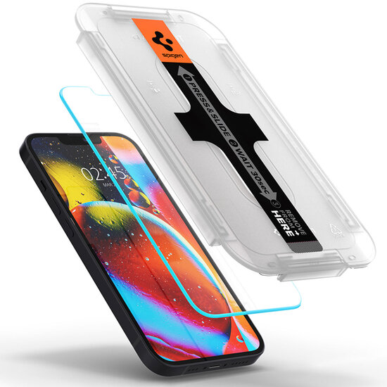 Spigen - GLAStR EZ Fit Screenprotector + Applicator 2-pack voor Apple iPhone 13 Mini - Transparent