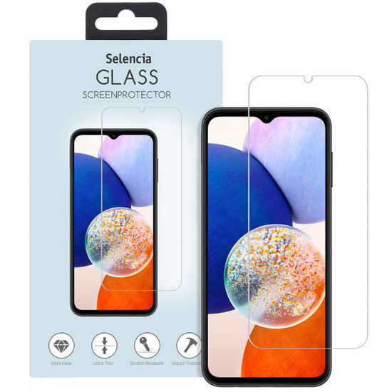 Selencia - Tempered Glass Screenprotector voor Samsung Galaxy A14 (5G/4G) - Transparent