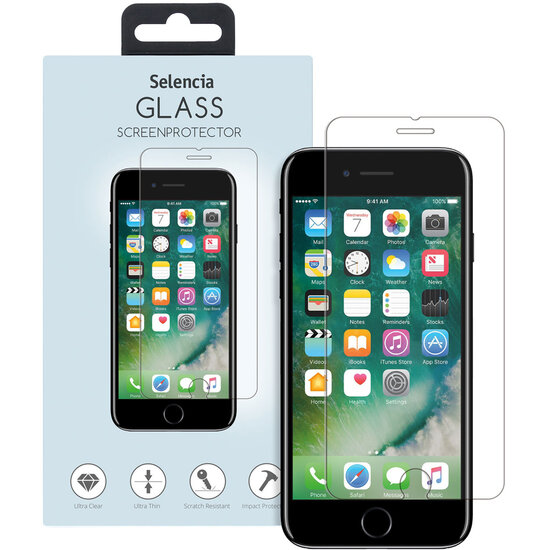 Selencia - Tempered Glass Screenprotector voor Apple iPhone SE (2022 / 2020) / 8 / 7 / 6(s) - Transparent