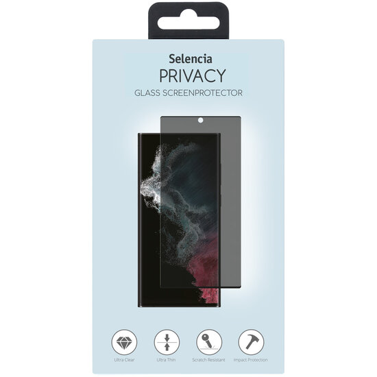 Selencia - Tempered Glass Privacy Screenprotector voor Samsung Galaxy S23 Ultra - Transparent