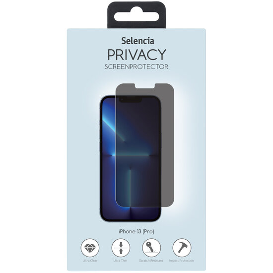 Selencia - Tempered Glass Privacy Screenprotector voor Apple iPhone 13 Pro Max / 14 Plus - Transparent