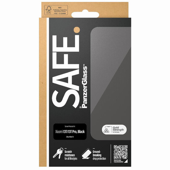 SAFE by PanzerGlass - Ultra-Wide Fit Screenprotector voor Xiaomi 13T / 13T Pro - Transparent