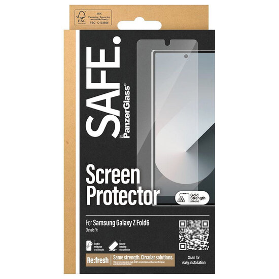 SAFE by PanzerGlass - Ultra-Wide Fit Screenprotector voor Samsung Galaxy Z Fold 6 - Transparent