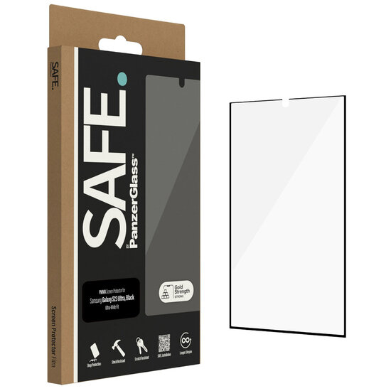 SAFE by PanzerGlass - Ultra-Wide Fit Screenprotector voor Samsung Galaxy S23 Ultra - Transparent