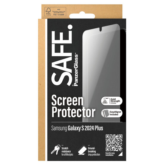 SAFE by PanzerGlass - Ultra-Wide Fit Screenprotector Refresh incl. applicator voor Samsung Galaxy S24 Plus - Transparent
