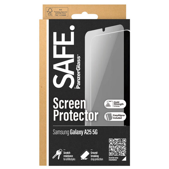 SAFE by PanzerGlass - Ultra-Wide Fit Screenprotector incl. applicator voor Samsung Galaxy A25 (5G) - Transparent