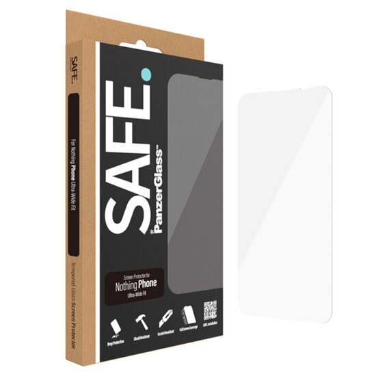 PanzerGlass - Ultra-Wide Fit Anti-Bacterial Screenprotector voor Nothing Phone (1) - Transparent