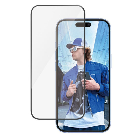 PanzerGlass - Ultra-Wide Fit Anti-Bacterial Screenprotector voor Apple iPhone 16 - Transparent