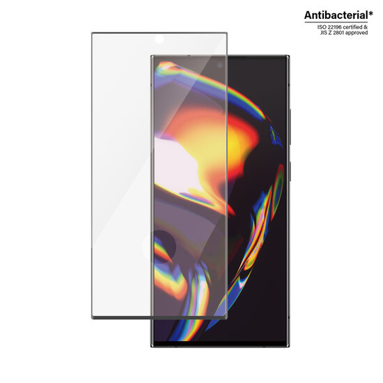 PanzerGlass - Ultra-Wide Fit Anti-Bacterial Screenprotector incl. applicator voor Samsung Galaxy S23 Ultra - Black