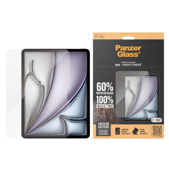 PanzerGlass - Ultra Wide Fit Screenprotector voor Apple iPad Air 11 inch (2025) M3 / (2024) M2 / iPad 11 (2025) A16 / iPad 10 (2022) - Transparent